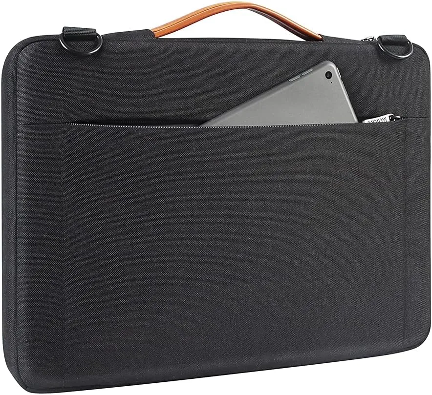 DOMISO 13 Inch Laptop Sleeve Bag Water Resistant Business Briefcase Carrying Shoulder Bag for Acer Aspire/Swift, ASUS Vivobook/Zenbook 14, Black