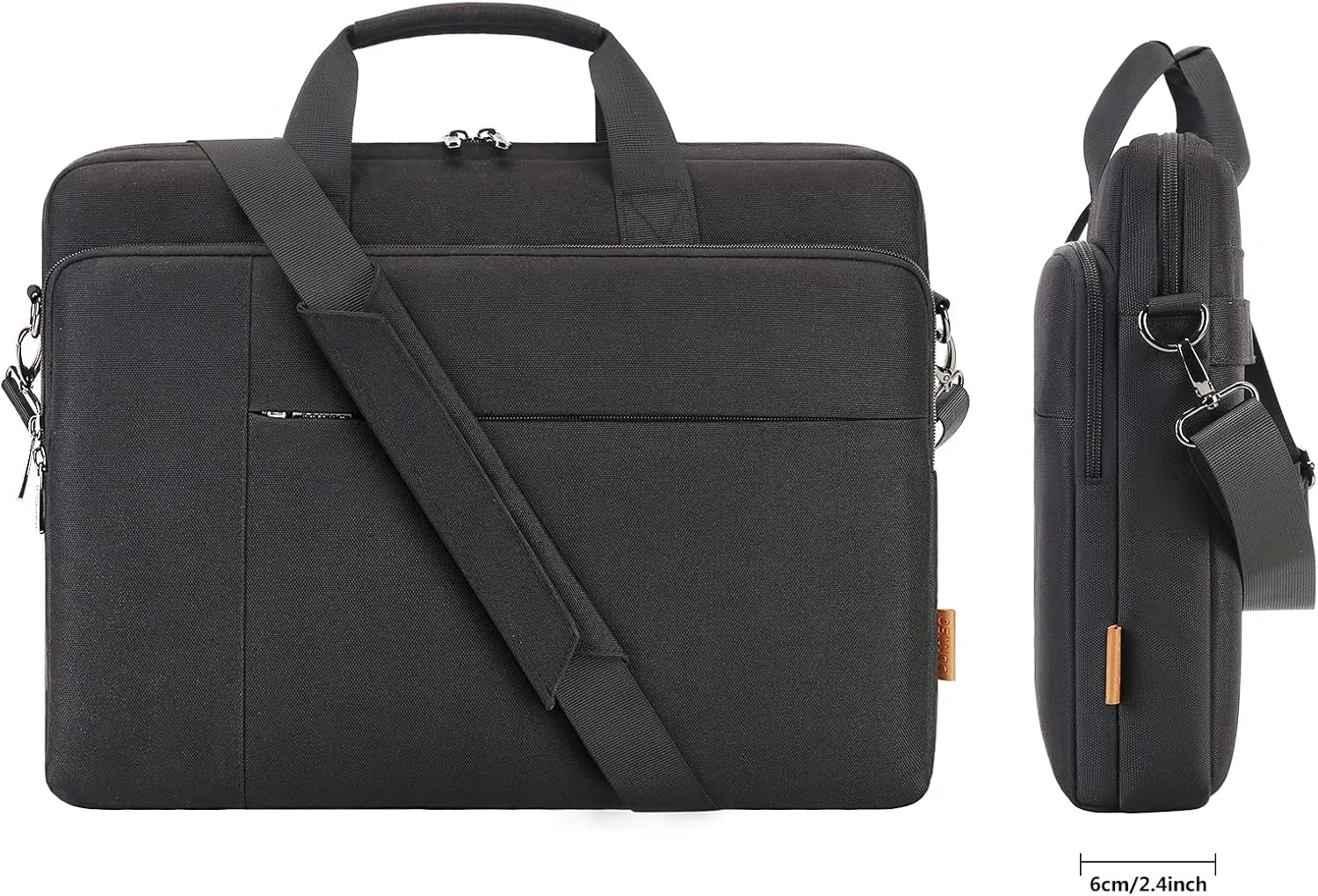 DOMISO 14 inch Laptop Bag Business Briefcase Water-resistant Notebook Messenger Shoulder Bag for 14" MacBook Pro/Lenovo IdeaPad ThinkPad/HP Stream 14 Chromebook 14/ASUS ZenBook,Black