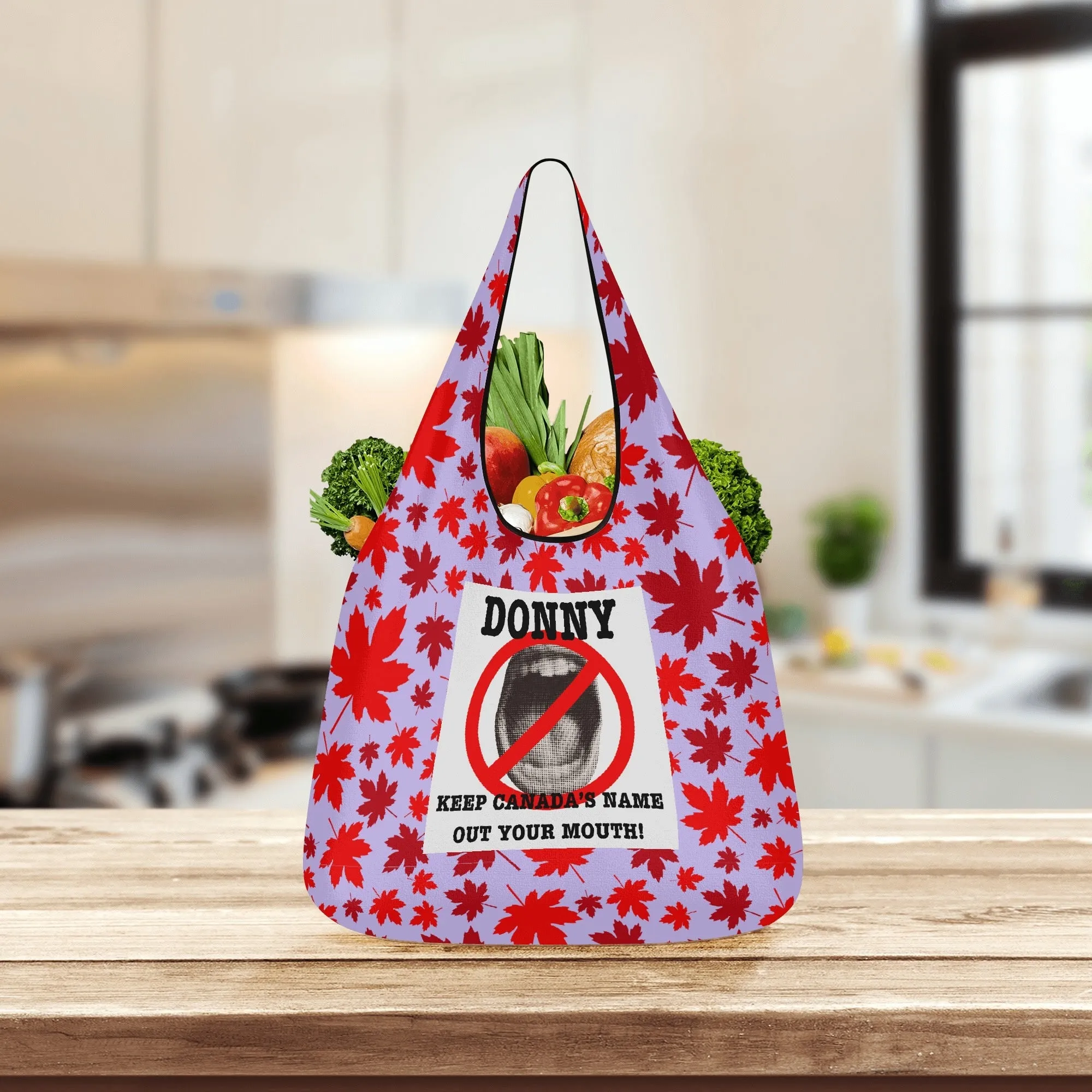 Donny, Keep Canada Out Your Mouth! | 3-Pack Grocery Bags - Durable, Reusable & Eco-Friendly - #NOTFORSALE, Canada Strong, Non Traditional Colours