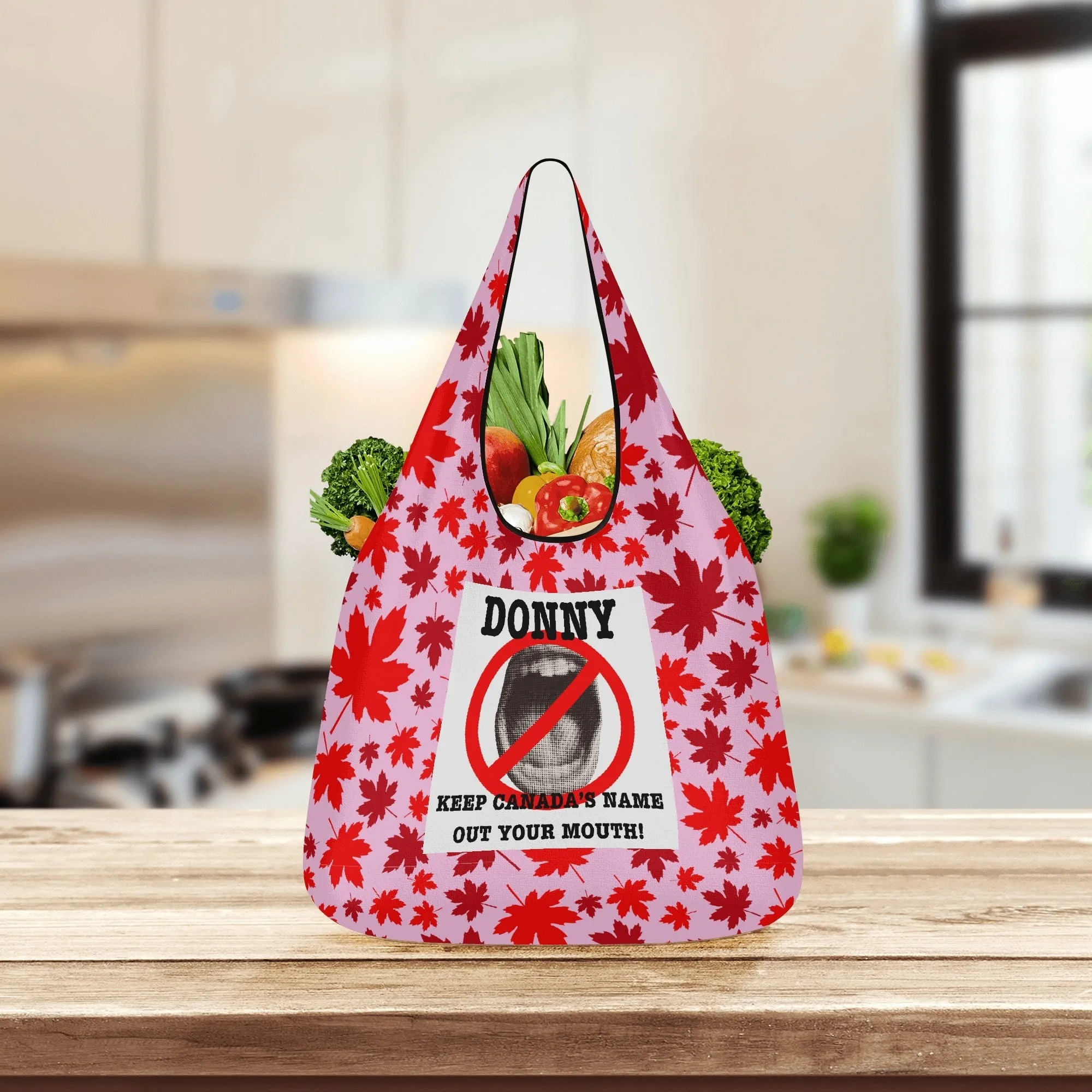 Donny, Keep Canada Out Your Mouth! | 3-Pack Grocery Bags - Durable, Reusable & Eco-Friendly - #NOTFORSALE, Canada Strong, Non Traditional Colours