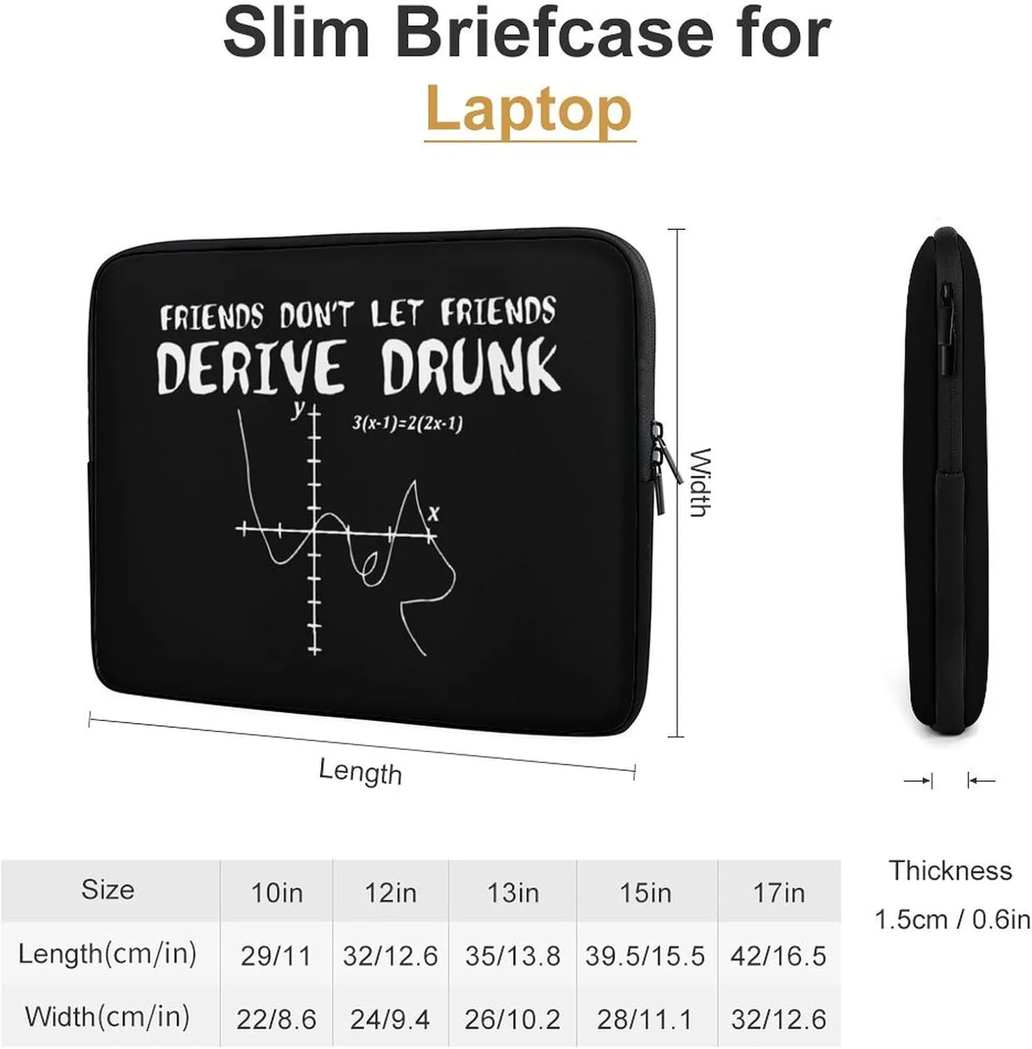 Don't Let Friends Derive Drunk1 Fashion Laptop Sleeve Bag Computer Carrying Case for Business Office Travel