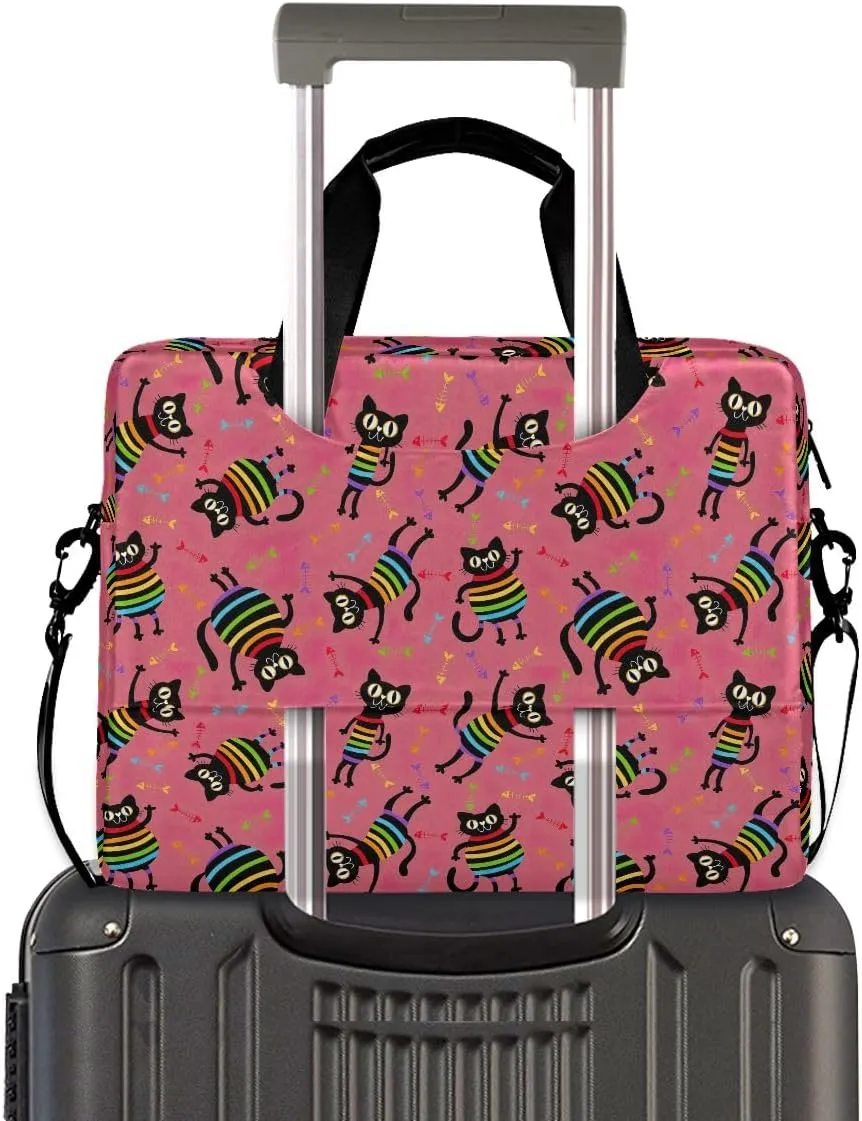 Doodle Flamingo Blue 15.6 Inch Laptop Bag Computer Briefcase Office Travel Business
