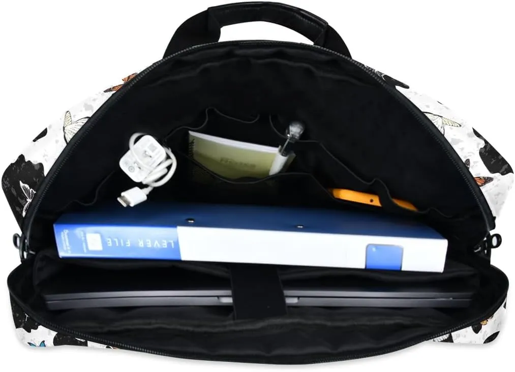 Doodle Flamingo Blue 15.6 Inch Laptop Bag Computer Briefcase Office Travel Business