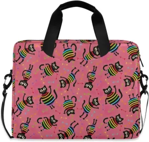 Doodle Flamingo Blue 15.6 Inch Laptop Bag Computer Briefcase Office Travel Business
