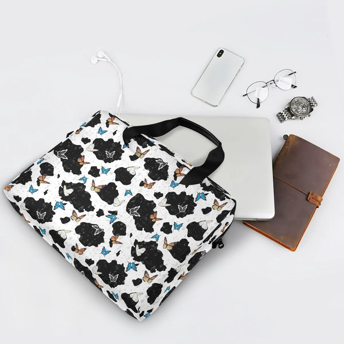 Doodle Flamingo Blue 15.6 Inch Laptop Bag Computer Briefcase Office Travel Business