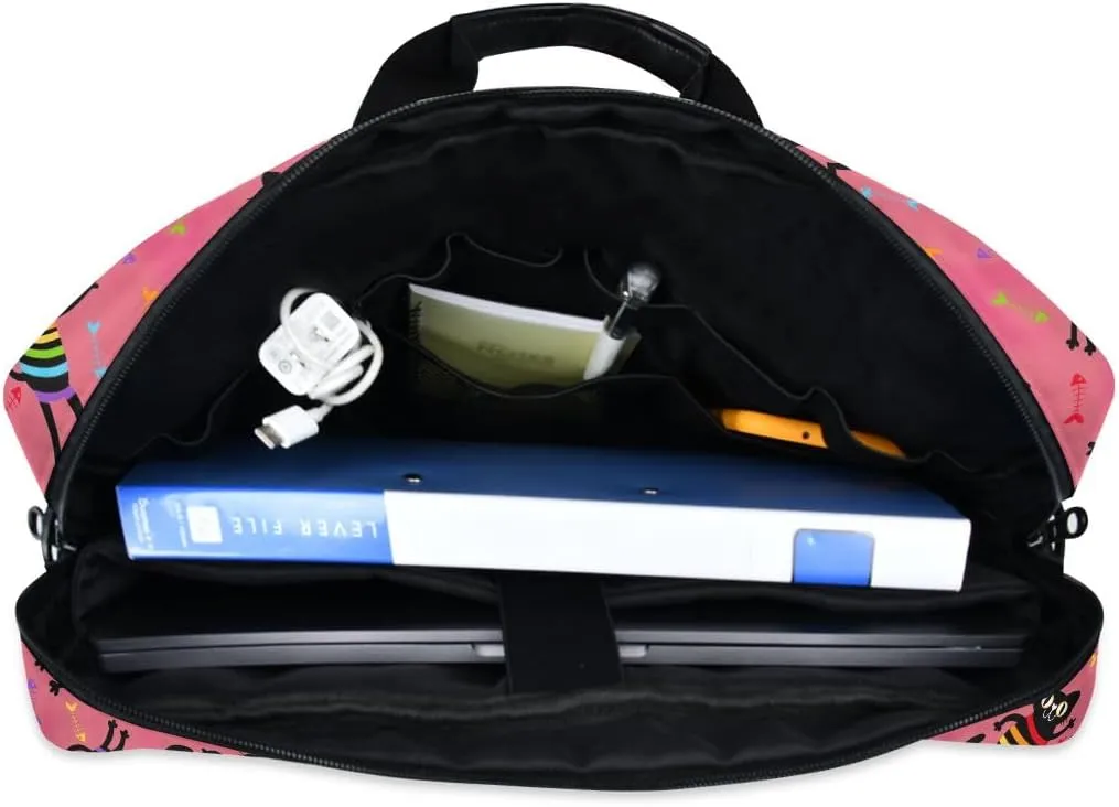 Doodle Flamingo Blue 15.6 Inch Laptop Bag Computer Briefcase Office Travel Business