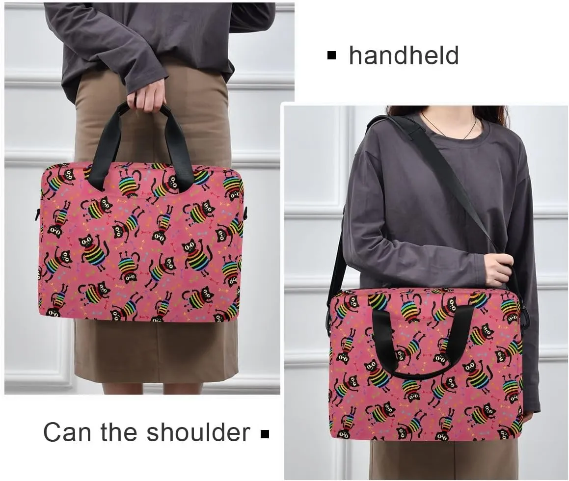 Doodle Flamingo Blue 15.6 Inch Laptop Bag Computer Briefcase Office Travel Business