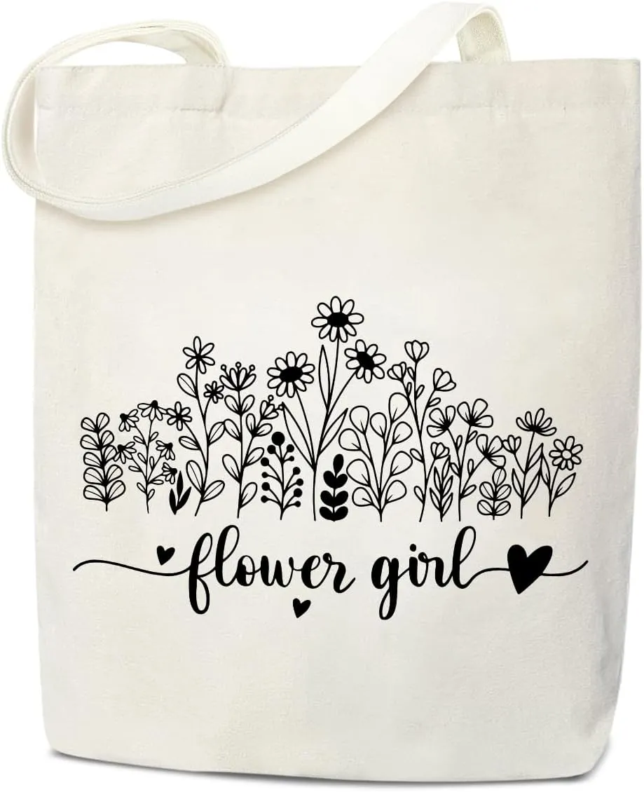 Doreen's Boutique Floral Tote Bag Aesthetic, Flower Tote Bags for Women, Cute Wildflower Botanical Tote Bag Gift, Book Handbag, Shopping Reusable Grocery Beach Shoulder Bag /A43