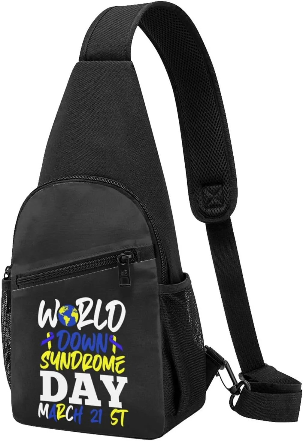 Down Syndrome Awareness Trisomy 21 Crossbody Bags Adjustable Leisure Travel Crossbody Shoulder Bag Unisex