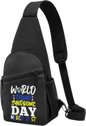 Down Syndrome Awareness Trisomy 21 Crossbody Bags Adjustable Leisure Travel Crossbody Shoulder Bag Unisex