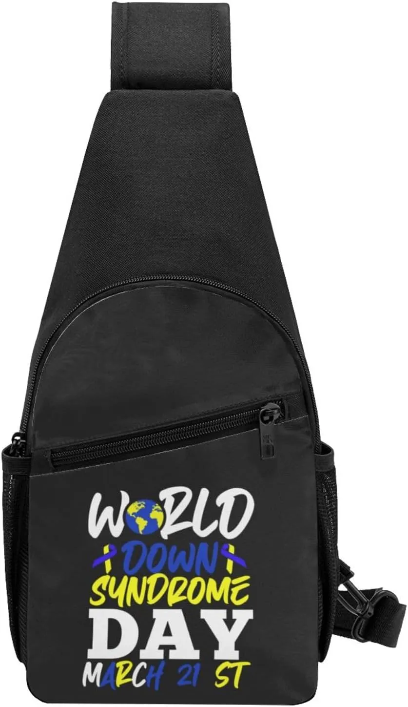 Down Syndrome Awareness Trisomy 21 Crossbody Bags Adjustable Leisure Travel Crossbody Shoulder Bag Unisex