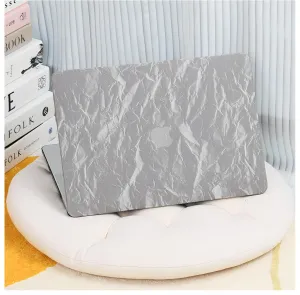DTangLsm Compatible with MacBook Air 13 inch Case 2022 2021 2020-2018 Release M1 A2337 A2179 A1932 Faux Leather Hard Shell Plastic Case&Keyboard Cover Fit Mac Air 13 inch with Touch ID, Wrinkled Grey