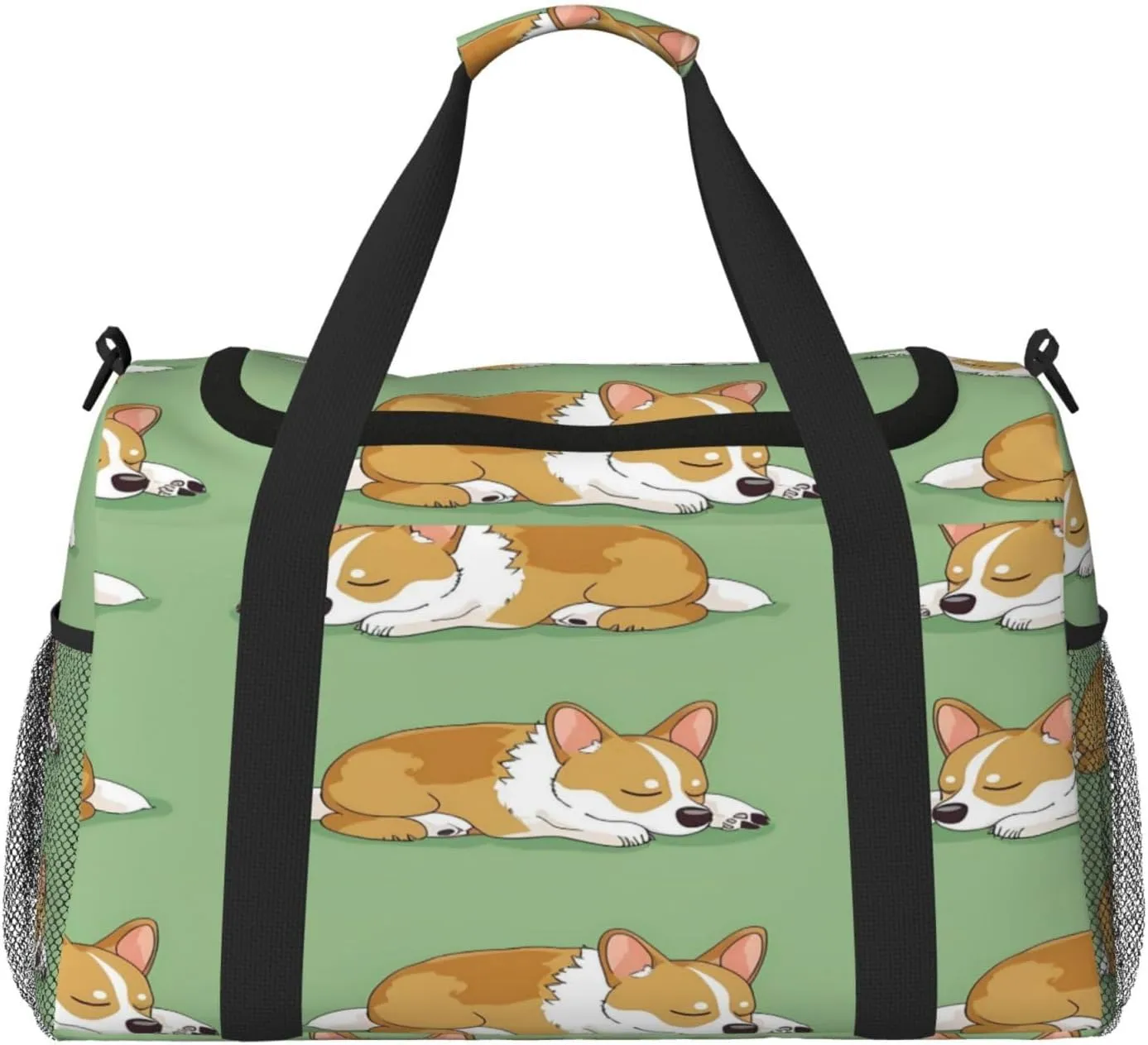 Duffle Bag Cute Sleepy Dog Puppy Travel Duffel Bags for Men Women with Adjustable Strap Carry on Gym Bag Overnight Weekender Bag