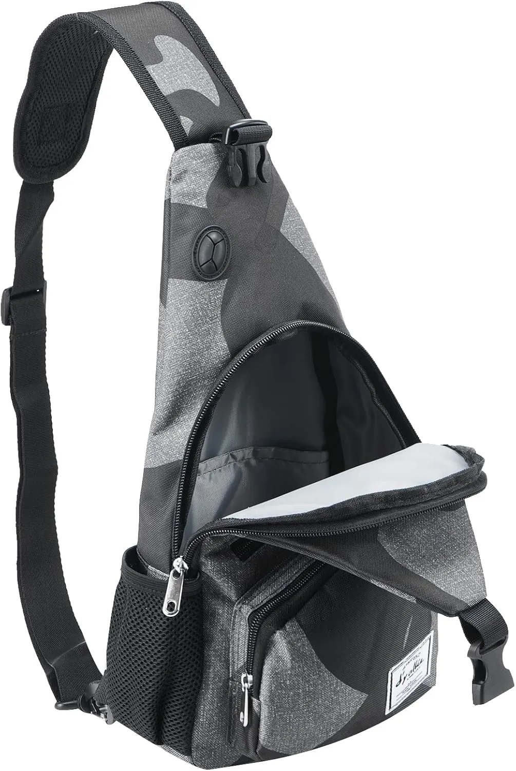 d'yallee 15.4" Sling Bag for Men Crossbody Shoulder Chest Bags Nylon for Travel Gym Sport Hiking with USB Charger Port …