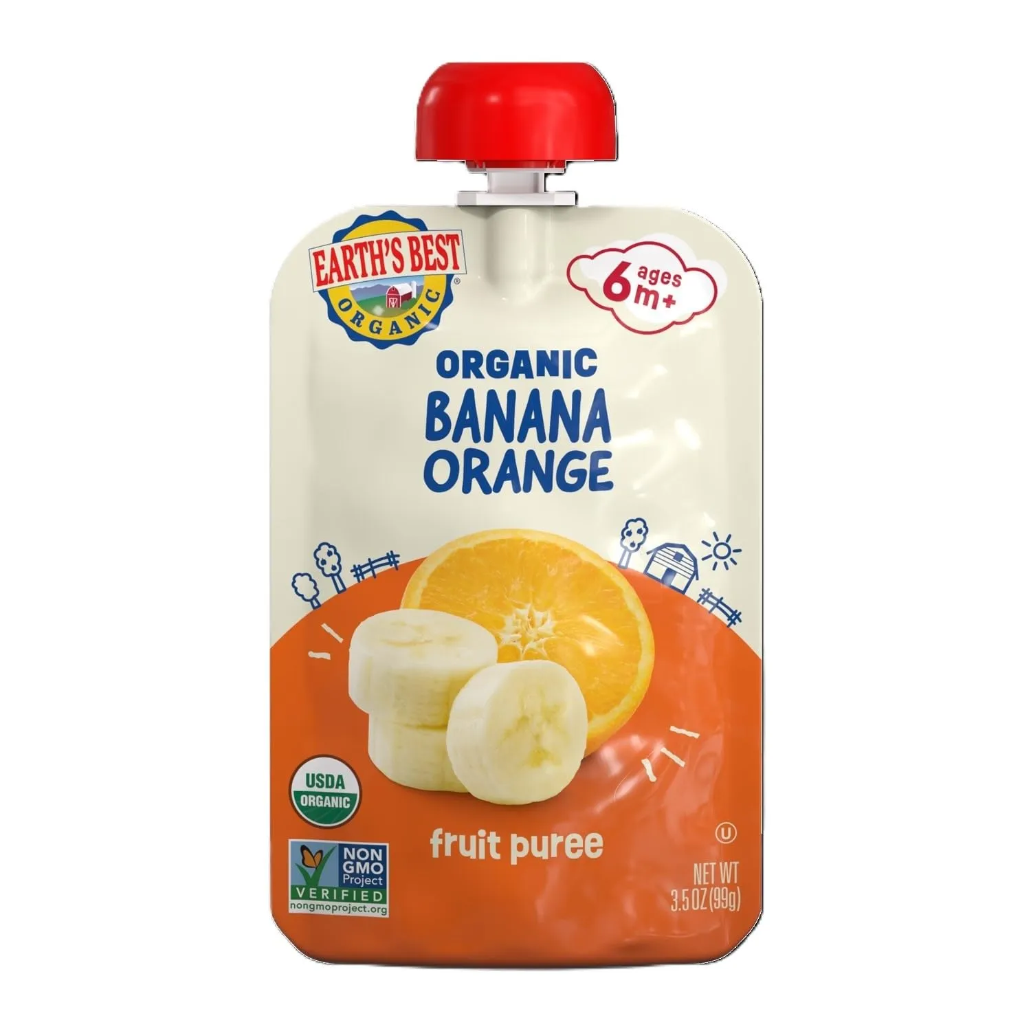 Earth's Best Organic Banana Orange Pouch, 3.5 oz (Pack of 12)