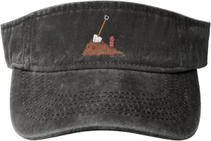 Earthworms and Shovels Sun Visor Hats for Women Men Sun Hat Cotton Golf Hat Vintage Baseball Cap