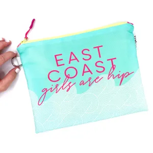 East Coast Girls in Blue   Pink, Water-Resistant Wet Bag