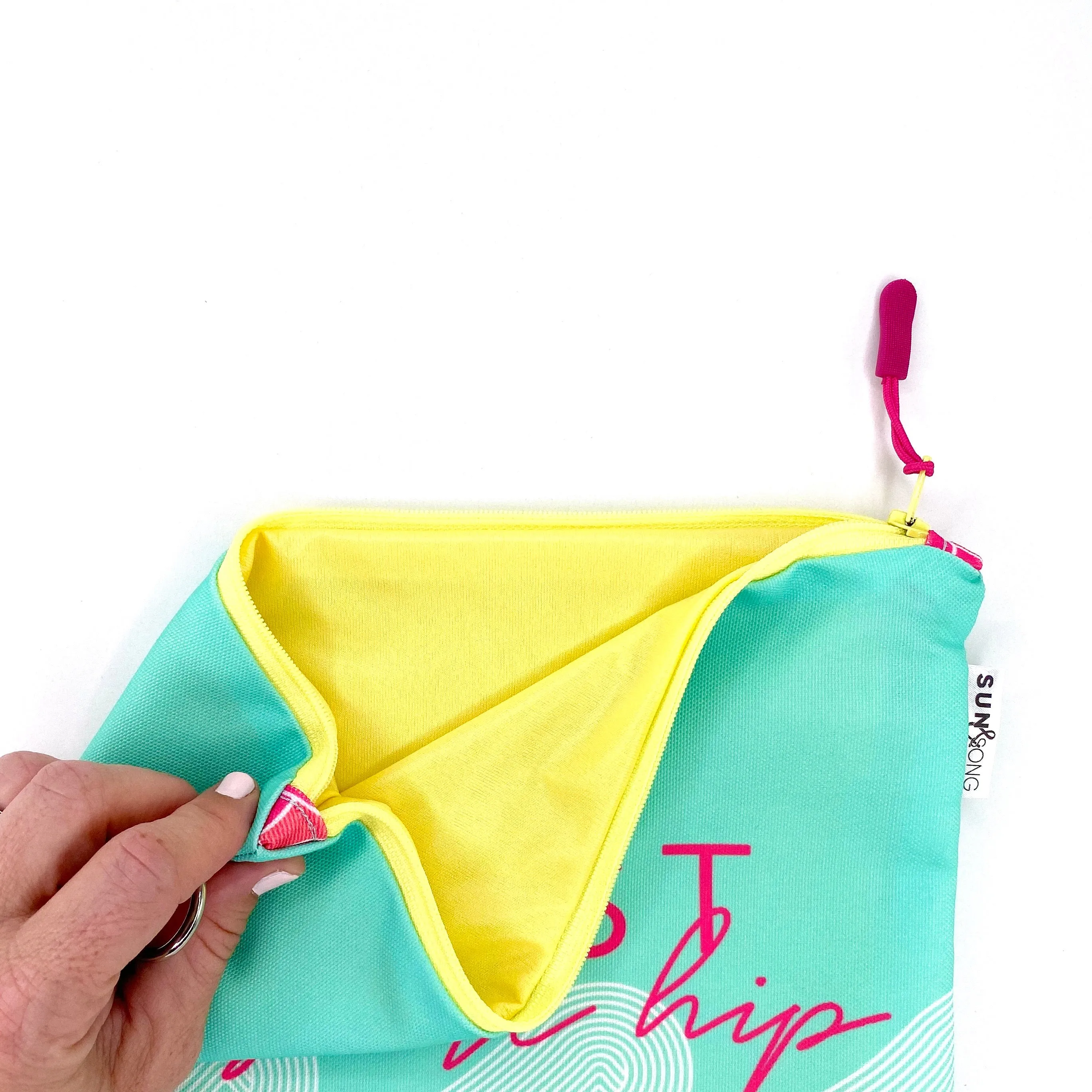 East Coast Girls in Blue   Pink, Water-Resistant Wet Bag