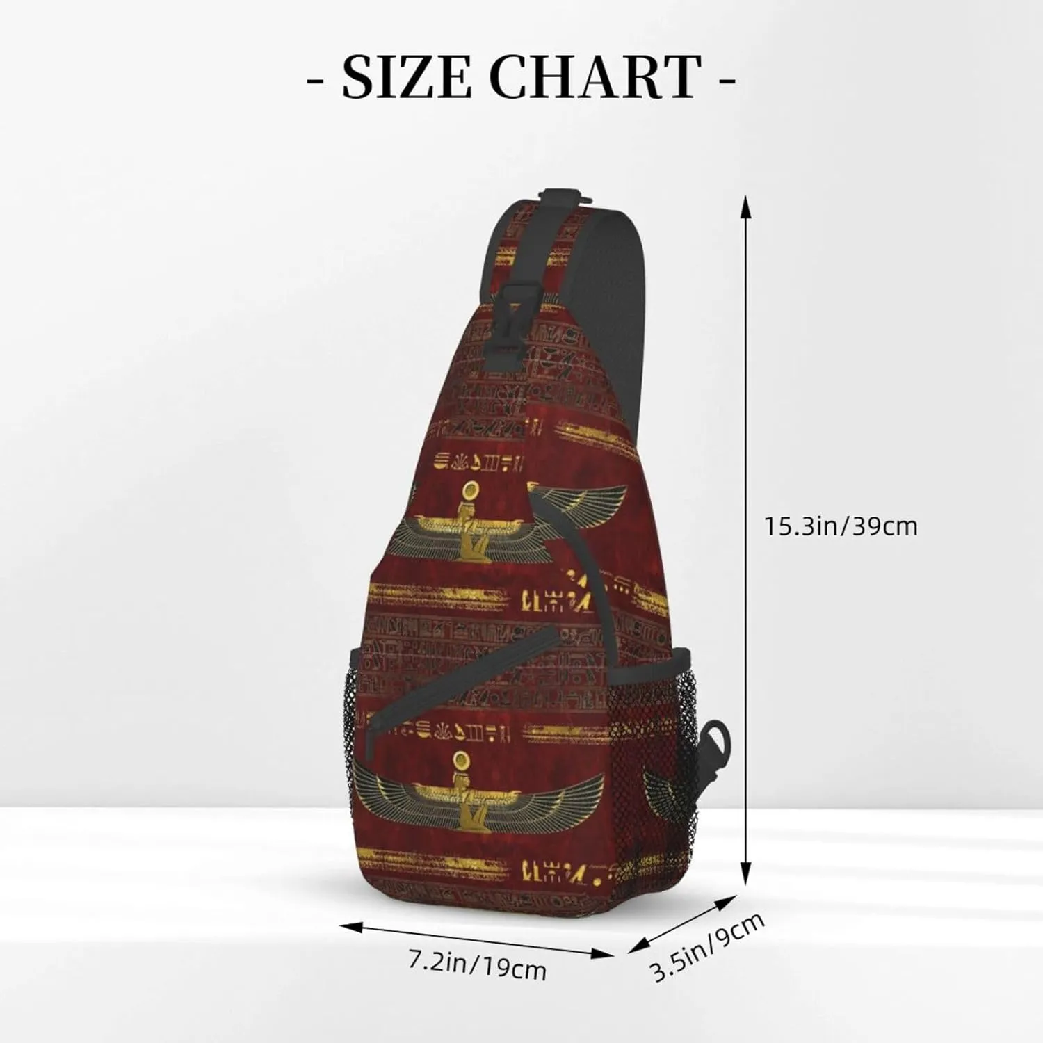 Egyptian Notes Crossbody Bag Hieroglyphs Shoulder Bag Backpack Ancient Egyptian Sling Bag Chest Casual Daypack