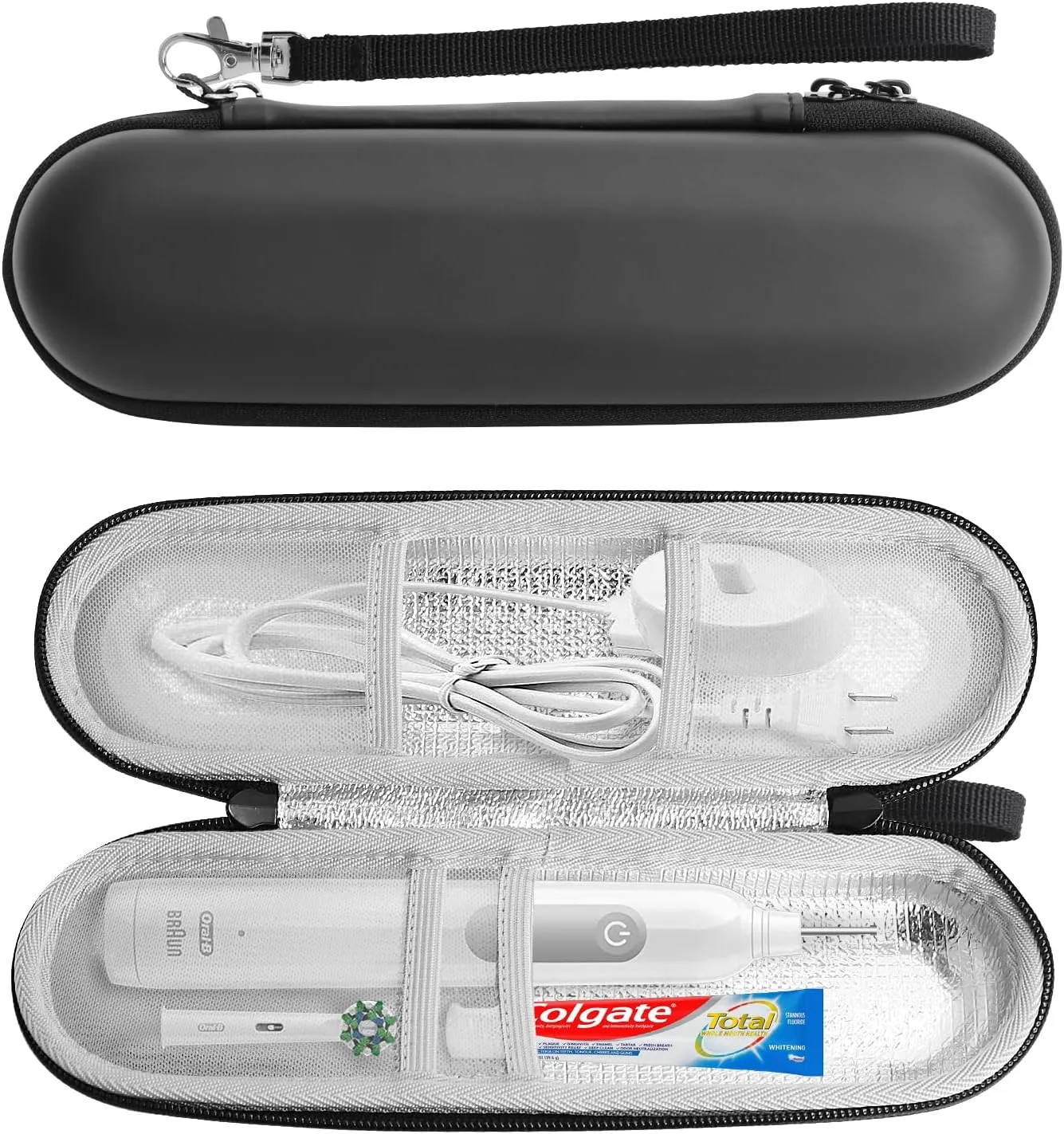Electric Toothbrush Travel Case for Oral-B/Pro 1000 1500 5000 7000 6000 9600, Philips Sonicare Protective Clean 4100 6100 5100 6500 7500 Electric Toothbrush Hard EVA Case Protective Cover Storage Bag