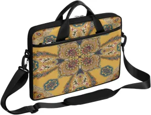 Elegant Palace Embroidery Laptop Computer Bag Waterproof Shoulder Messenger Bag 13-15 inch Durable Laptop Tote Bag with Shoulder Strap Handle Lightweight Crossbody Briefcase