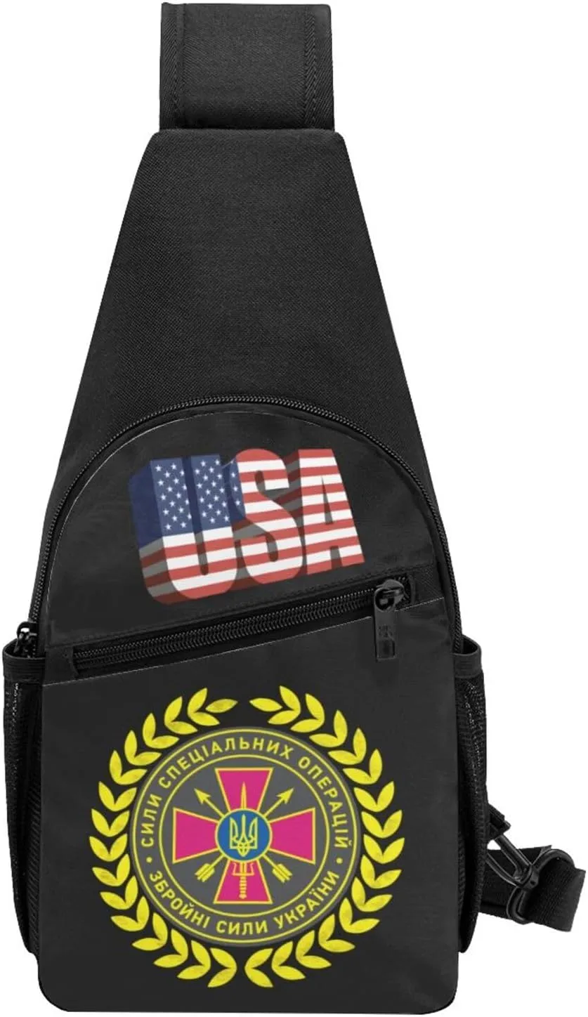 Emblem of The Special Operations Forces of Ukraine，Fashion One-Shoulder Bag，Anti-Theft Crossbody Shoulder Chest Bag