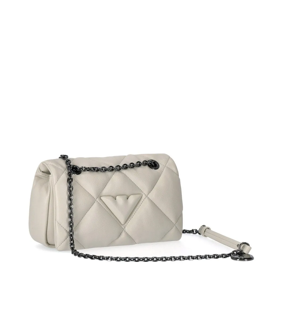 Emporio Armani Cream Small Quilted Crossbody Bag