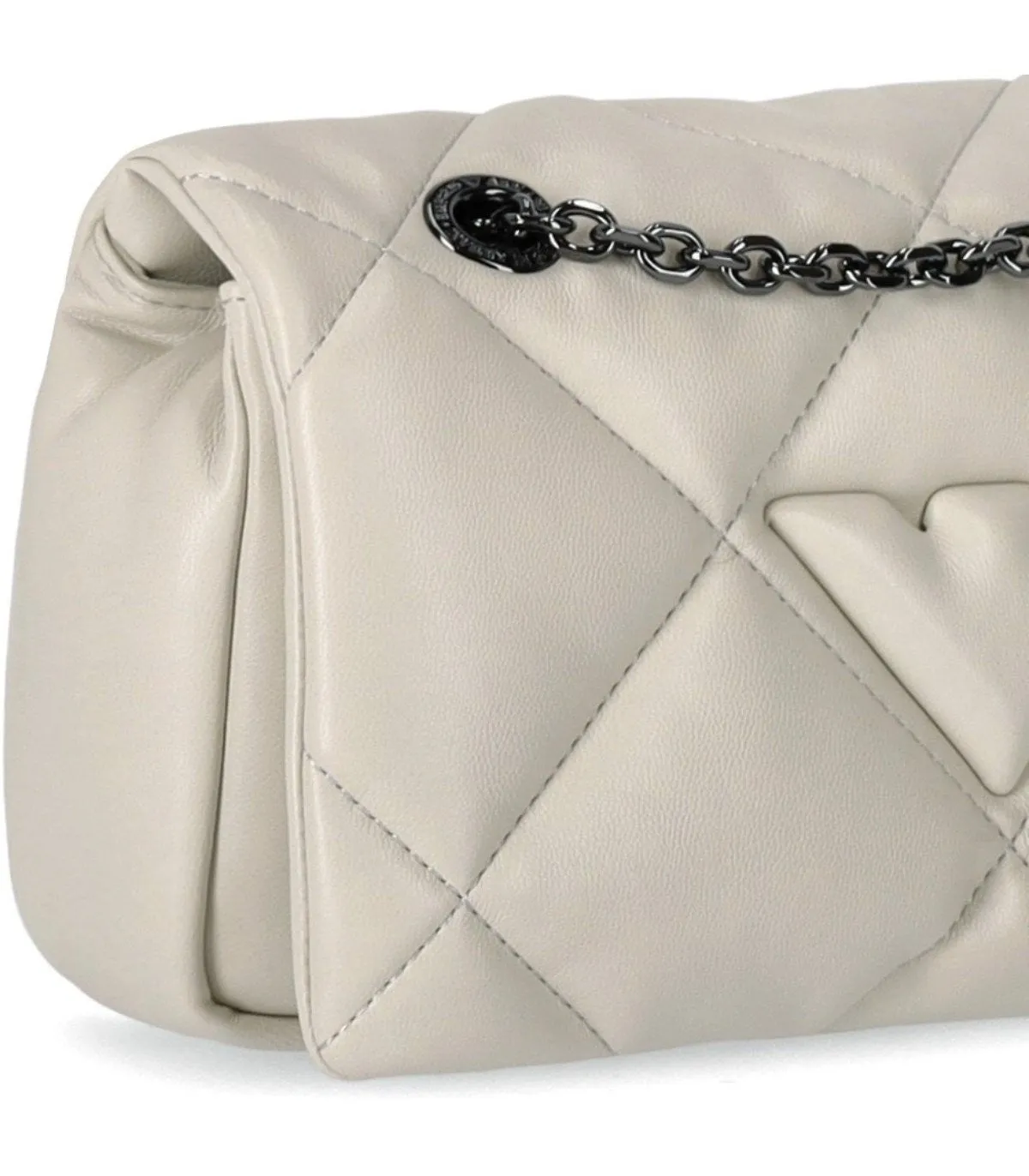 Emporio Armani Cream Small Quilted Crossbody Bag