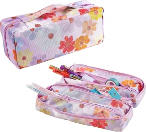 Erin Condren 5-in-1 Zipper Pouch - Colorful Cosmos Design. Four Removable Small Interior Pouches in Overall Large Pouch for Organization and Travel