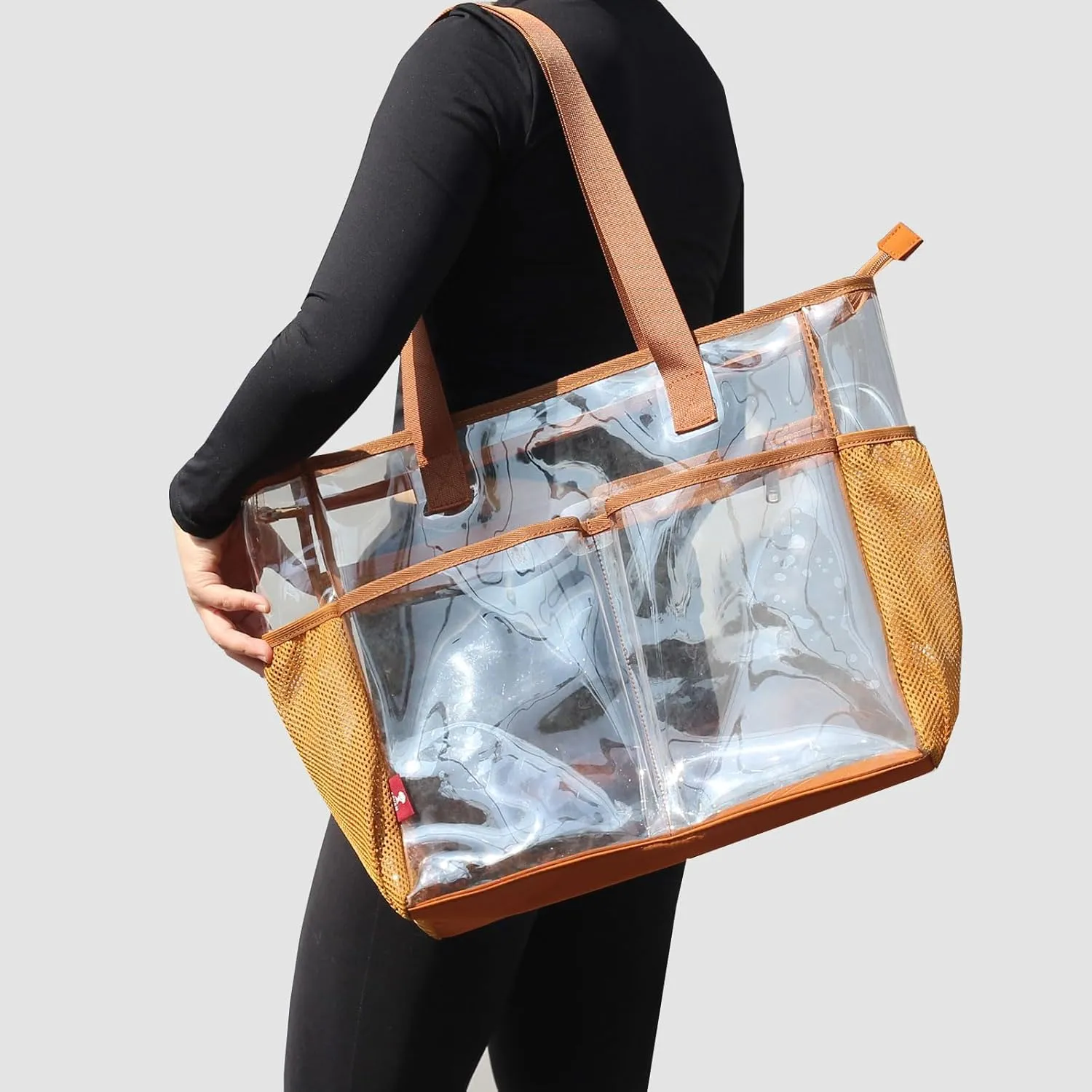 ESVAN Clear Tote bags Stadium Approved Security Travel Gym See Through Bags for Work Sports Concerts Travel Beach