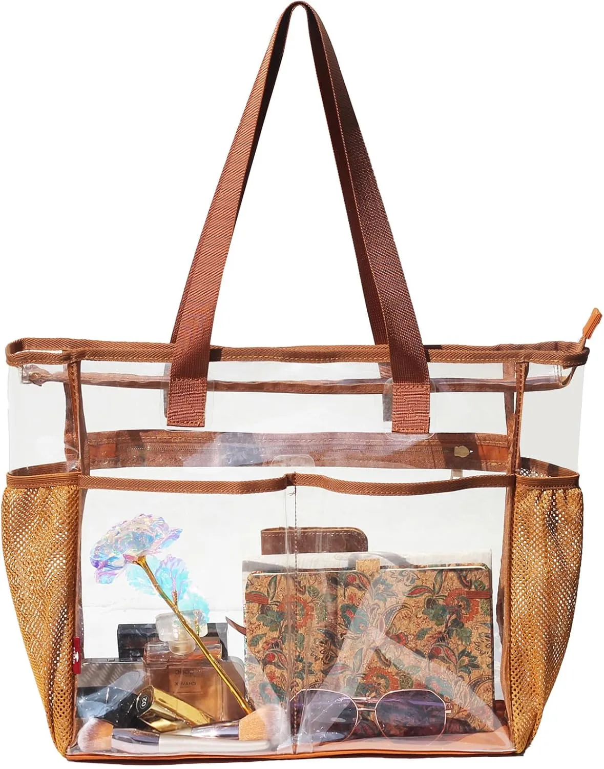 ESVAN Clear Tote bags Stadium Approved Security Travel Gym See Through Bags for Work Sports Concerts Travel Beach