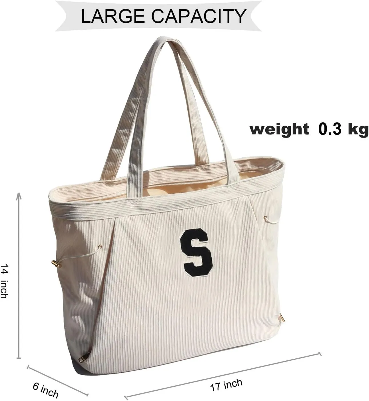 ESVAN Corduroy Yoga Tote Bag Gifts for Women Drawstring Yoga Mat Bag for Office Workout Travel Carryall Pilates Gym