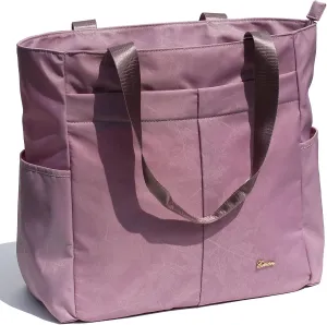 ESVAN Original Floral Tote Bag Large Shoulder Bag with Multi Pockets for Gym Travel Beach Daily Bags
