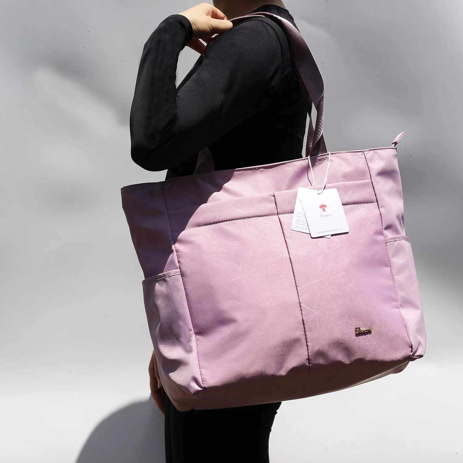 ESVAN Original Floral Tote Bag Large Shoulder Bag with Multi Pockets for Gym Travel Beach Daily Bags