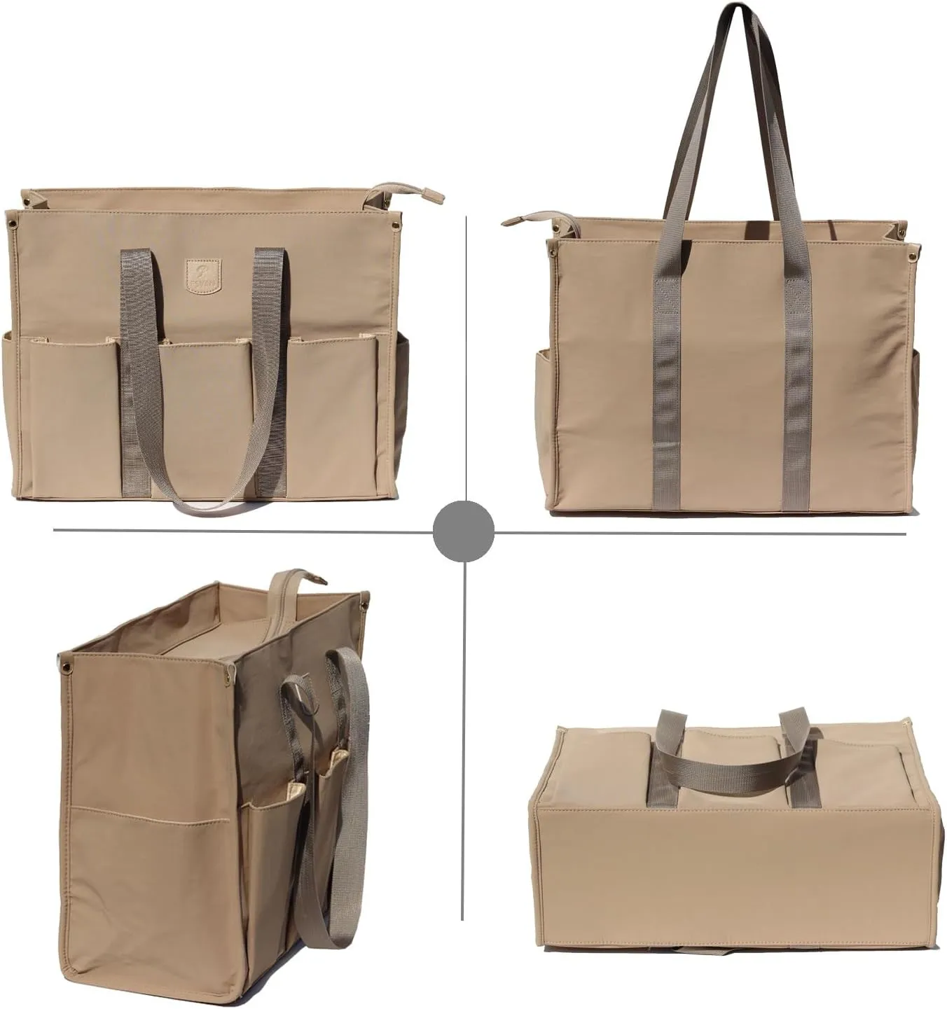 ESVAN Utility Tote Bag with Zip Top Waterproof Teacher Tote Bag for Teacher Work Women Beach