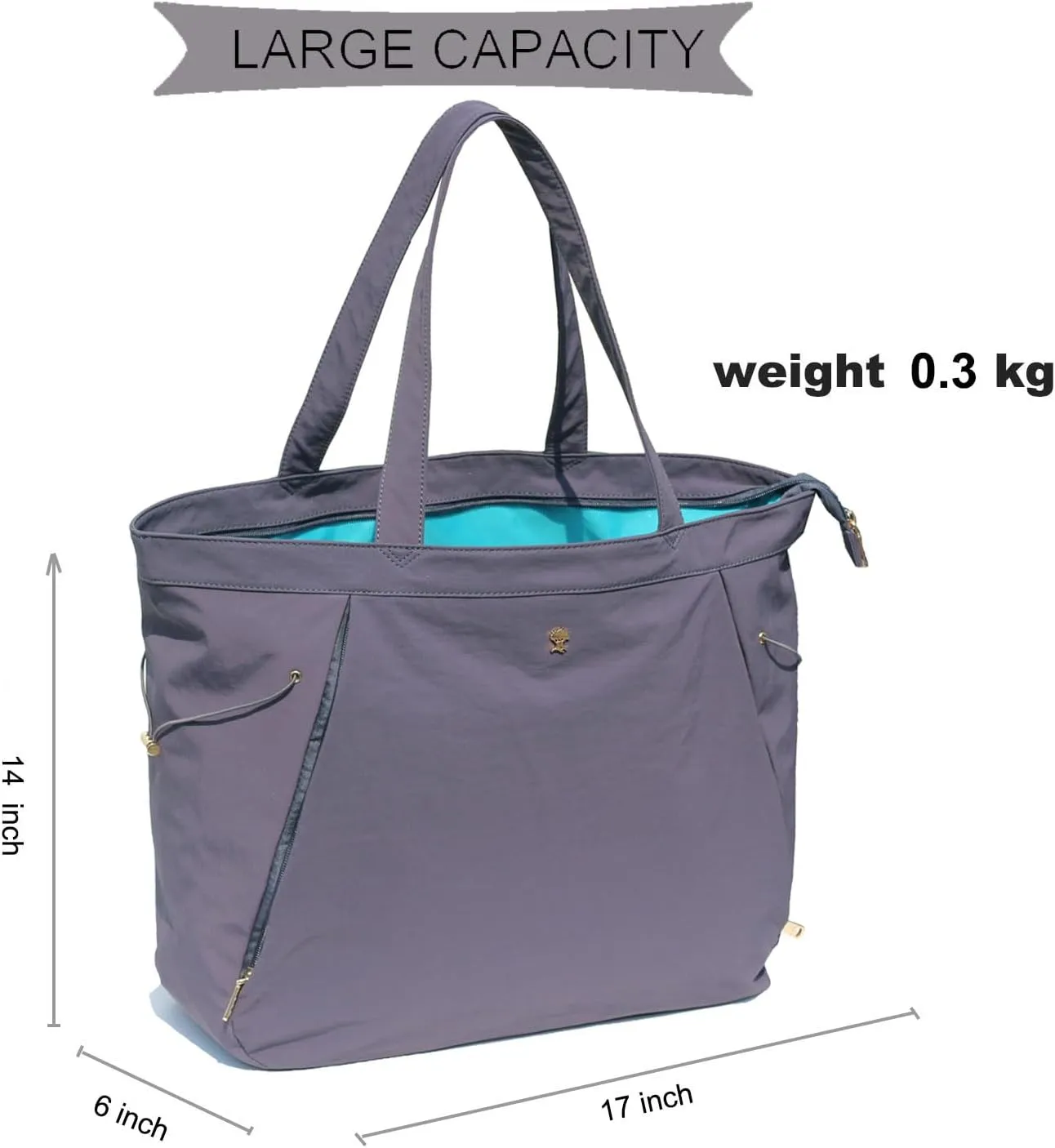 ESVAN Yoga Tote Bag for Women Shoulder Bags Drawstring for Office Workout Travel Carryall Pilates Gym and Beach