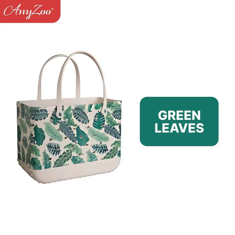 Eva Plastic Printed Tote Bag Waterproof Travel Handbag Women'S Beach Sports Bag Printed Handbag Family Bag Outdoor Beach Bag