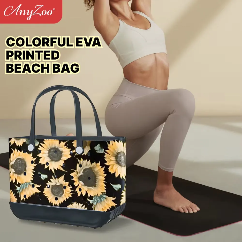 Eva Plastic Printed Tote Bag Waterproof Travel Handbag Women'S Beach Sports Bag Printed Handbag Family Bag Outdoor Beach Bag