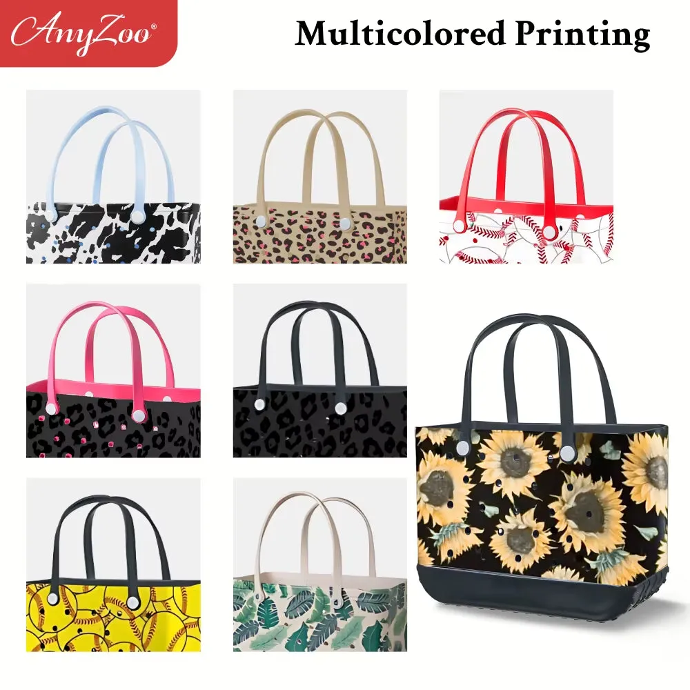 Eva Plastic Printed Tote Bag Waterproof Travel Handbag Women'S Beach Sports Bag Printed Handbag Family Bag Outdoor Beach Bag