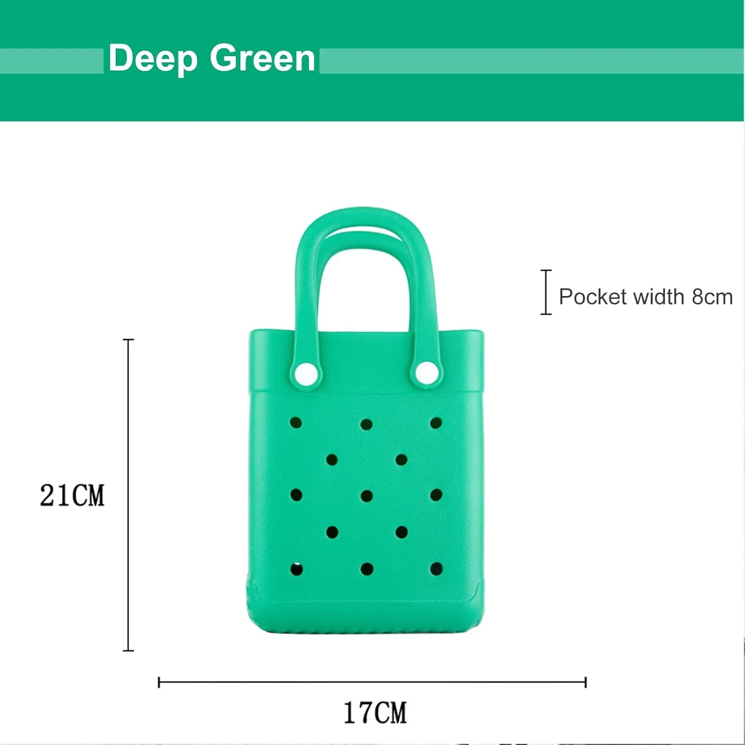 EVA Waterproof Mini Beach Tote, Bitty Rubber Travel Bags Sandproof X Small Size Handbag for Sports Gym Travel Market Outdoor