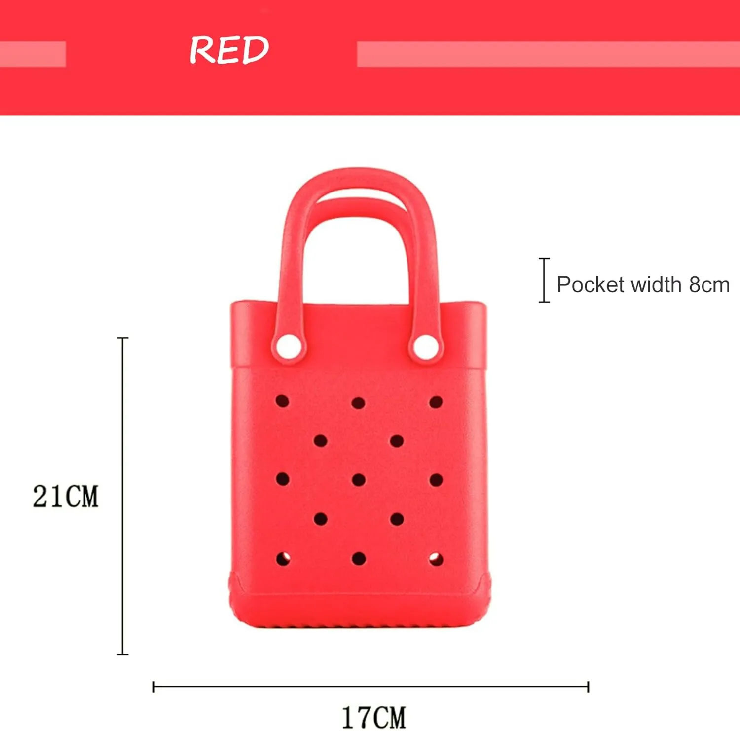 EVA Waterproof Mini Beach Tote, Bitty Rubber Travel Bags Sandproof X Small Size Handbag for Sports Gym Travel Market Outdoor
