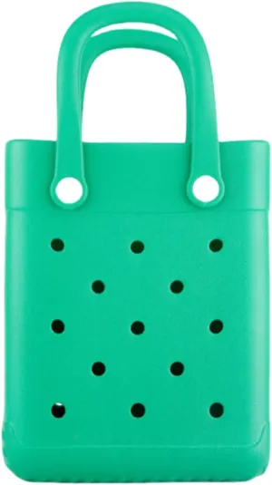 EVA Waterproof Mini Beach Tote, Bitty Rubber Travel Bags Sandproof X Small Size Handbag for Sports Gym Travel Market Outdoor