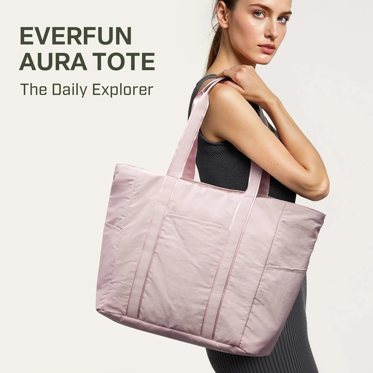 Everfun Large Tote Bag for Women, Gym Tote with Wet Compartment for Daily Yoga, Laptop Work Bag, Travel, Weekend, Beach