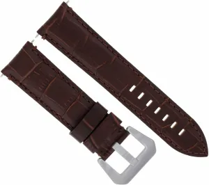 Ewatchparts 24mm Genuine Leather Watch Band Strap Compatible With Ulysee Nardin Watch Brown