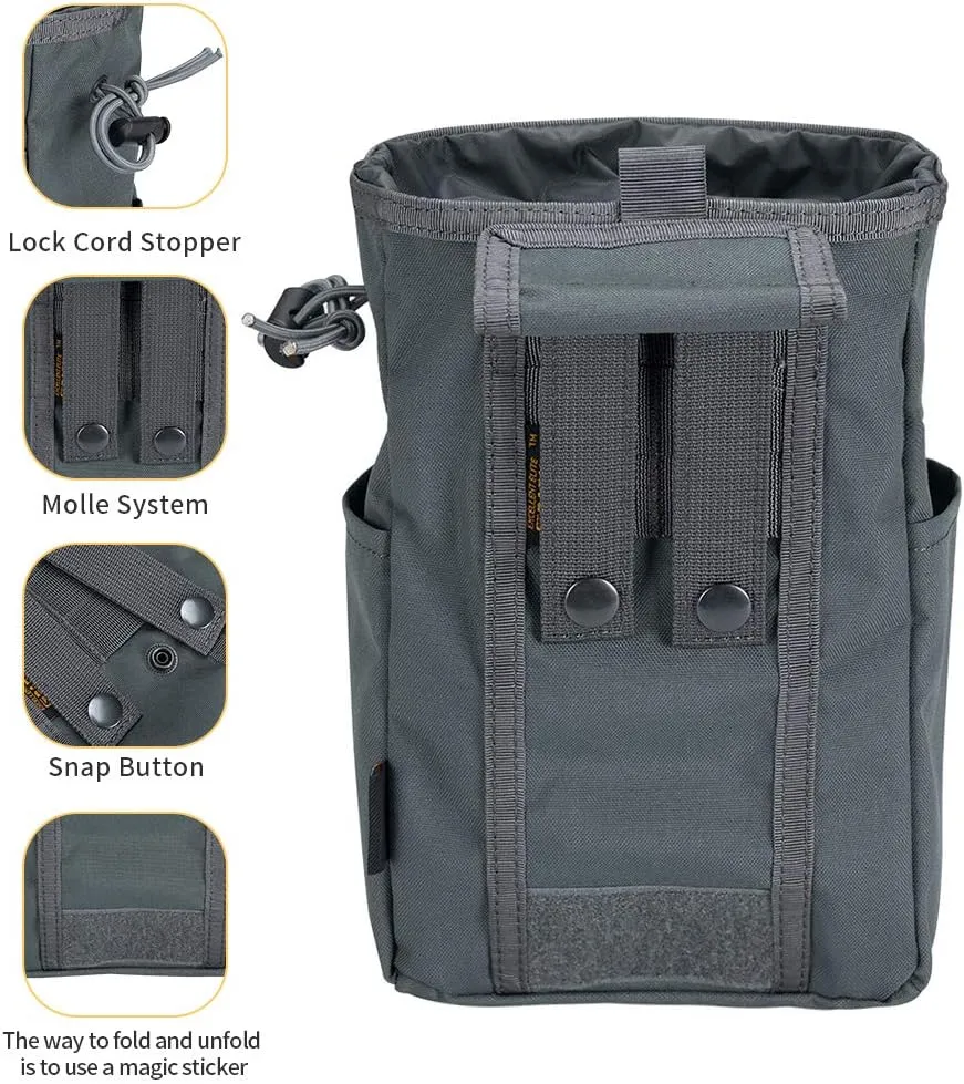 EXCELLENT ELITE SPANKER Molle Dump Pouch Drawstring Magazine Utility Pouch Folding Dump Pouch Waist Bag