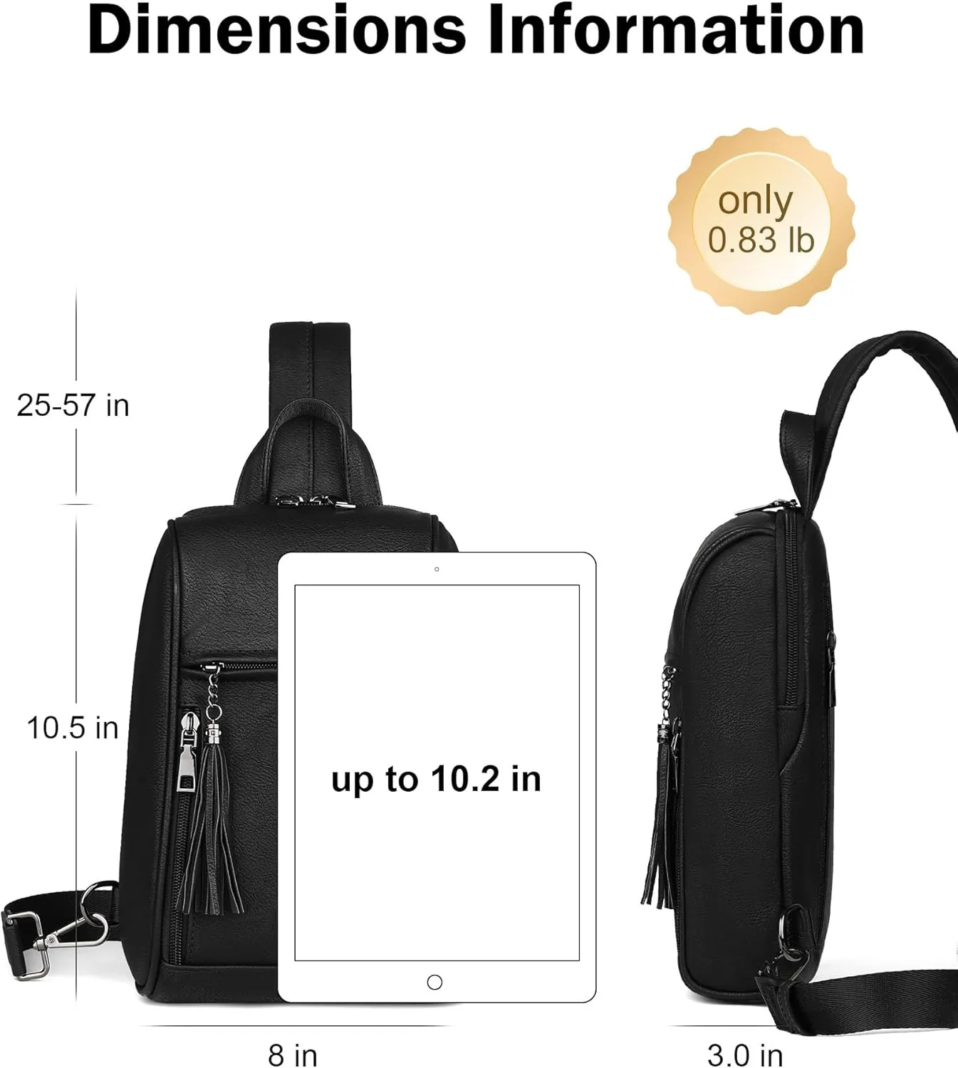 FADEON Sling Bag for Women Crossbody Purse Sling Bags, Designer Sling Purses Medium Travel Multi-Pocket Sling Backpack