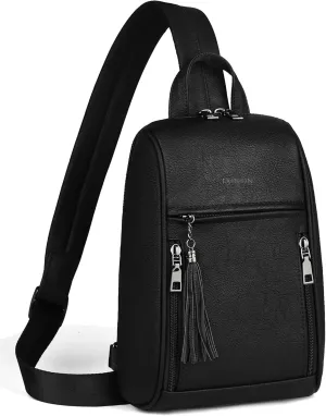 FADEON Sling Bag for Women Crossbody Purse Sling Bags, Designer Sling Purses Medium Travel Multi-Pocket Sling Backpack