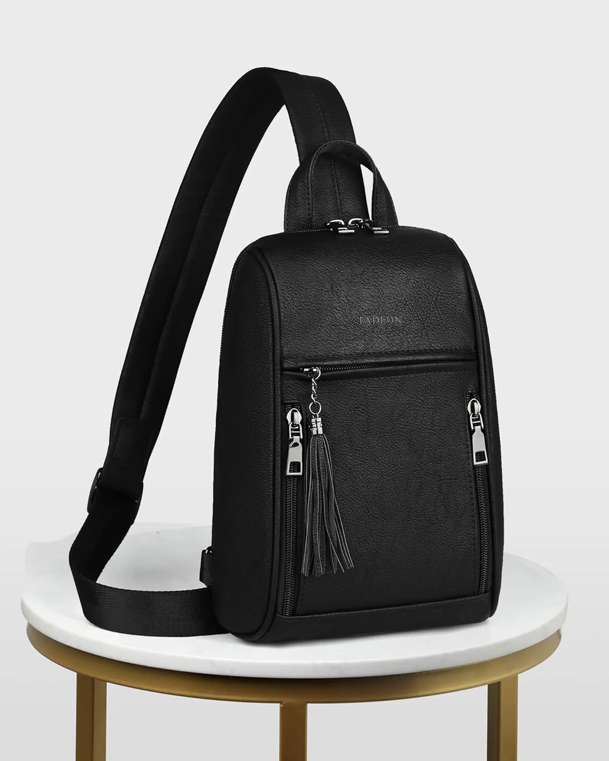 FADEON Sling Bag for Women Crossbody Purse Sling Bags, Designer Sling Purses Medium Travel Multi-Pocket Sling Backpack