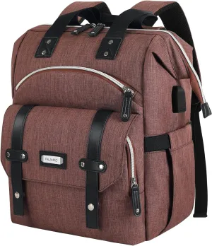 FALANKO Laptop Backpack for Women,Stylish Doctor Nurse Teacher Work Travel Backpack for 15.6 Inch Laptop with RFID Anti-theft USB Charging Port Water Resistant College Purse Business Computer Bookbag