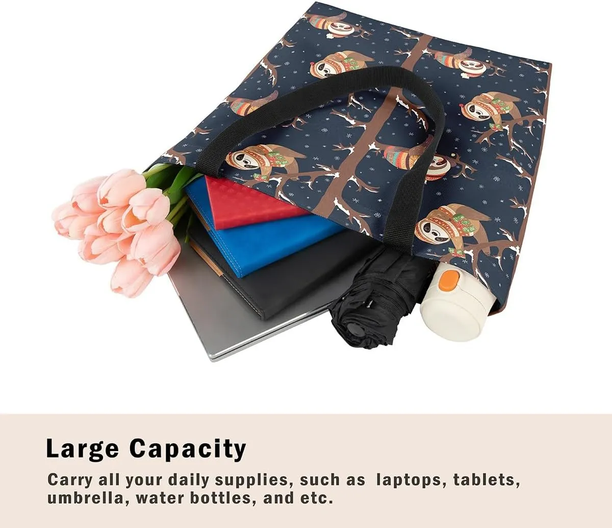 Fall Gnome Canvas Tote Bag Maple Leaves Sunflower Sandproof Beach Bag,Thanksgiving Pumpkin Handbag for Women